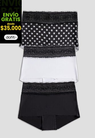 Cachetero Paq X3 Mujer Multicolor FI 100947 Formas Intimas