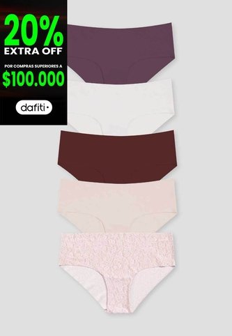 Cachetero Paq X5 Mujer Multicolor Fi 115306 Formas Intimas