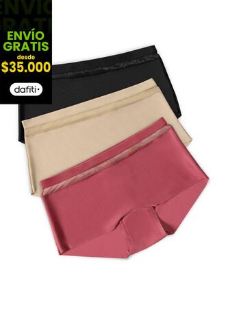 Cachetero Paq X3 Mujer Multicolor FI 4567 Formas Intimas