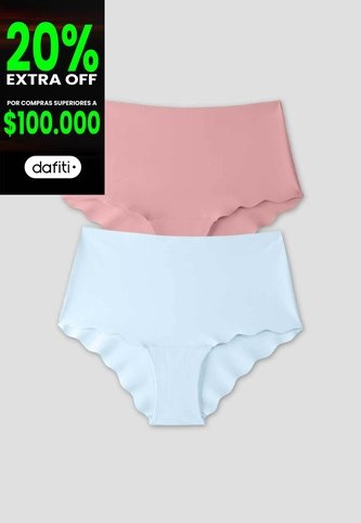 Cachetero Paq X2 Mujer Bicolor Fi 115183 Formas Intimas