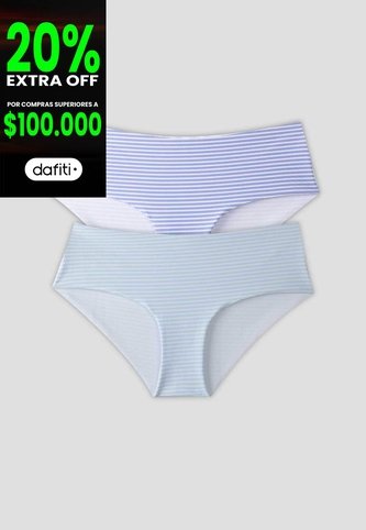 Cachetero Paq X2 Mujer Bicolor Fi 115173 Formas Intimas