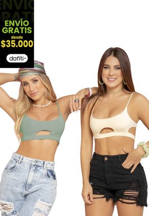 Bralette Paq X2 Mujer Caqui FI 7969