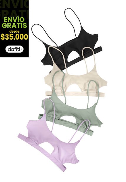 Bralette Paq X2 Mujer Negro FI 7969