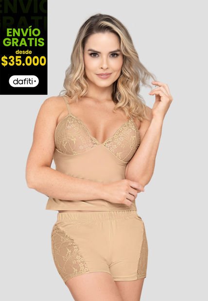 Pijama Mujer Beige Fi 103367