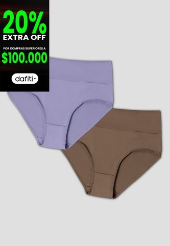 Cachetero Paq X2 Mujer Hortensia-Chocolate Fi 69007 Formas Intimas
