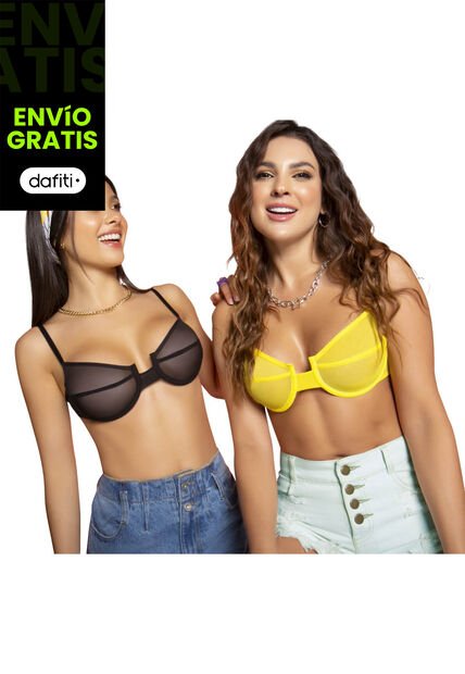 Brasier Paq X2 Mujer Negro FI 32685