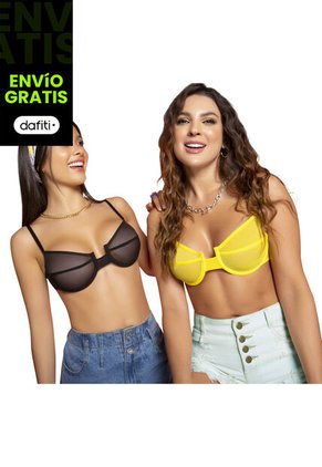 Brasier Paq X2 Mujer Negro FI 32685