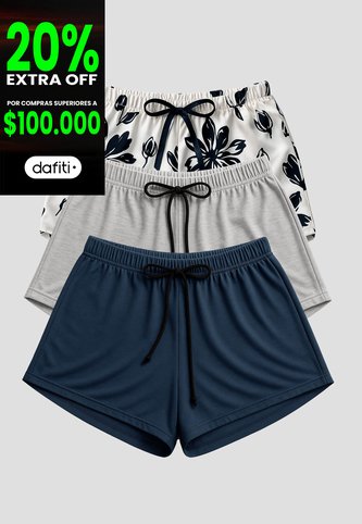 Short Paq X3 Mujer Multicolor Fi 112360 Formas Intimas
