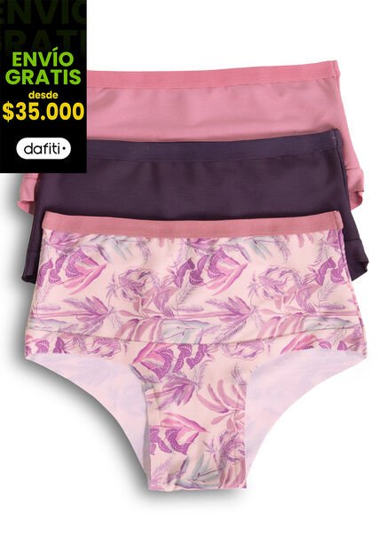 Panty Paq X3 Adulto Estampado /Paloro,O/ Berengena Fi 92475