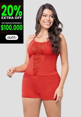 Pijama Mujer Rojo Fi 103824 Formas Intimas