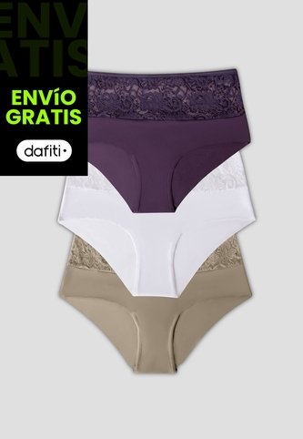 Cachetero Paq X3 Mujer Multicolor Fi 101856 Formas Intimas