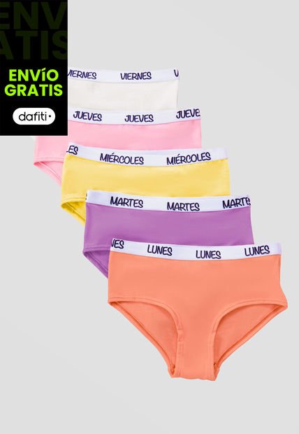 Cachetero Paq X5 Infantil Femenino Multicolor FI 101130
