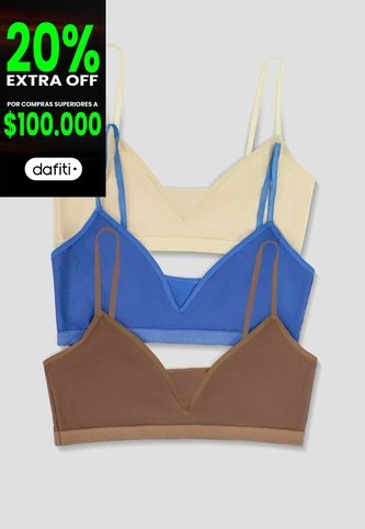 Top Paq X3 Mujer Multicolor Fi 114953 Formas Intimas