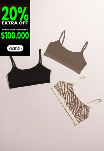 Top Paq X3 Mujer Multicolor Fi 114337 Formas Intimas