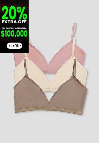 Top Paq X3 Mujer Multicolor Fi 9949 Formas Intimas