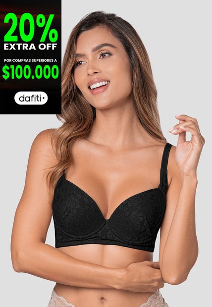 Brasier Mujer Negro Fi 112104