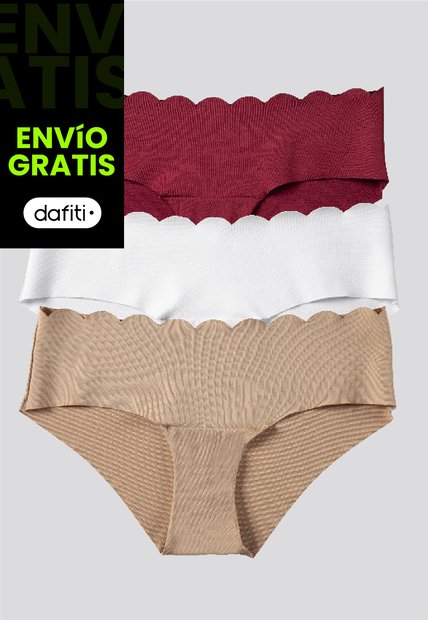 Cachetero Paq X3 Mujer Blanco/Caramelo/Vino FI 91000