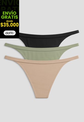 Brasilera Paq X3 Mujer Multicolor Fi 102349 Formas Intimas