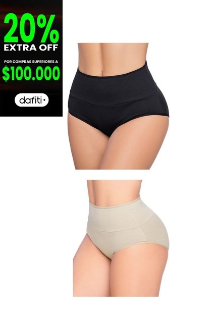 Cachetero Paq X2 Para Mujer Negro/Piel FI