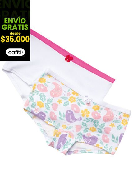 Bóxer Paq X2 Infantil Rosado FI