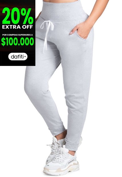 Pantalón Sudadera Para Mujer Gris Jaspe FI