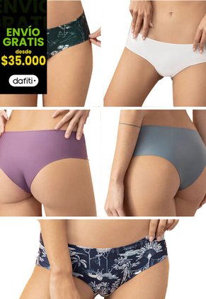 Cachetero Paq X5 Mujer Multicolor Fi 88633