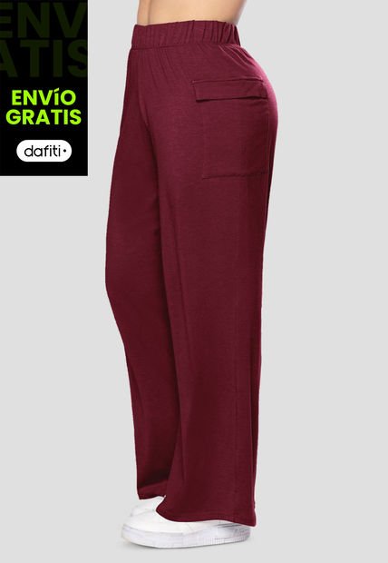Pantalón Sudadera Mujer Vinotinto Fi 7338