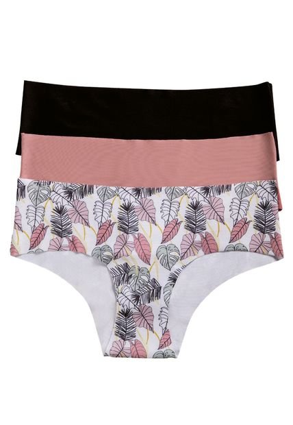 Cachetero Paq X3 Mujer Negro-Rosa Fi 92330