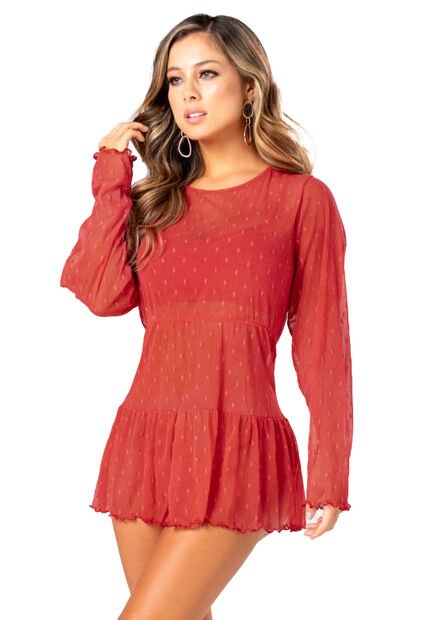 Baby Doll Vestido Mujer Rojo Fi 33567