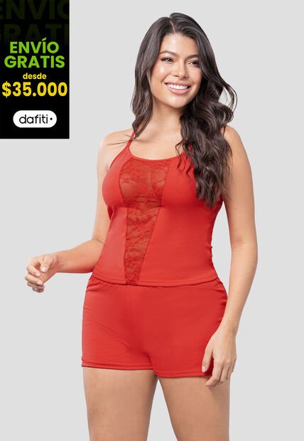 Pijama Mujer Rojo Fi 103824