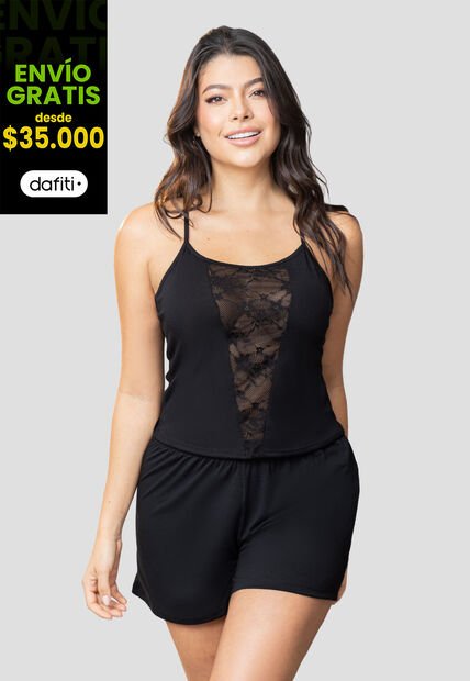 Pijama Mujer Negro Fi 103824