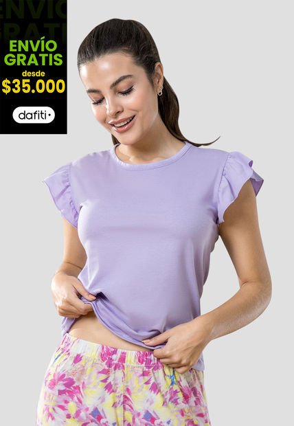 Camiseta Mujer Lila Fi 105939