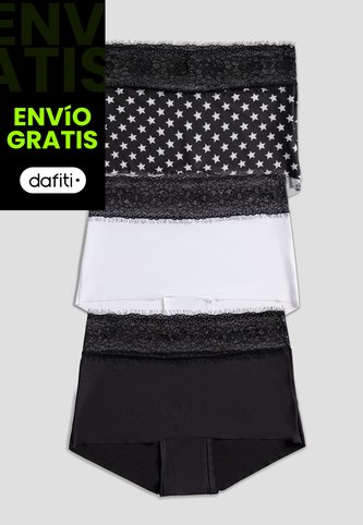 Cachetero Paq X3 Mujer Multicolor FI 100947 Formas Intimas