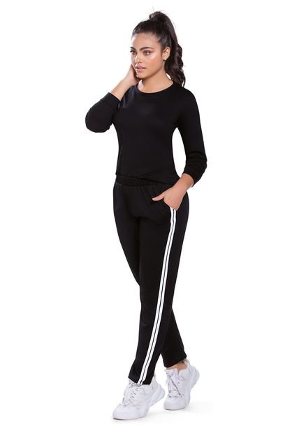 Pantalón Sudadera Adulto Negro Fi 95953