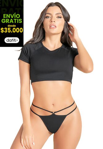 Conjunto Mujer Negro Fi 6545 Formas Intimas