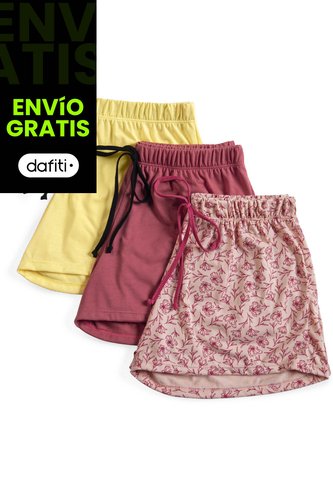 Short Mujer Paq X3 Multicolor FI 9594 Formas Intimas