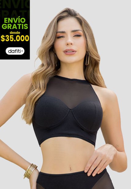 Bustier Mujer Negro Fi 100373