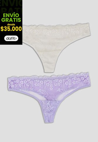 Brasilera Paq X2 Mujer Multicolor Fi 103031 Formas Intimas