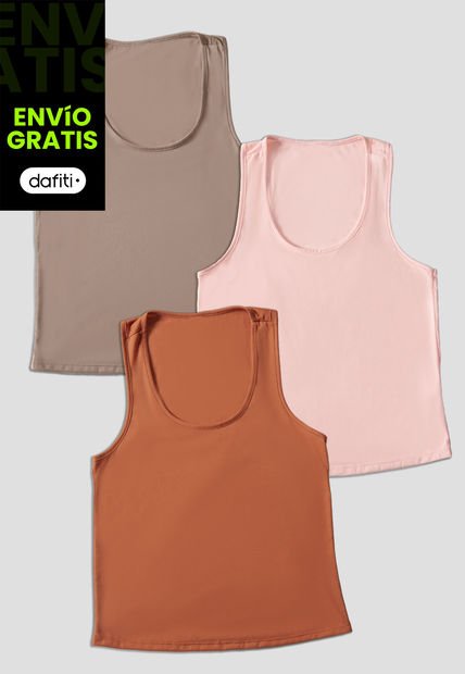 Camiseta Paq X3 Mujer Multicolor Fi 33603