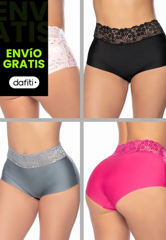 Cachetero Paq X4 Mujer Multicolor FI 7322 Formas Intimas