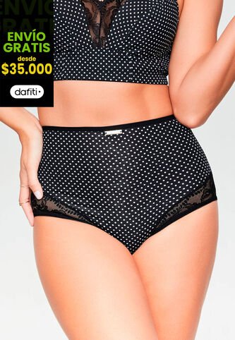Panty Mujer Negro Estampado FI 88162 Formas Intimas