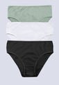 Panty Paq X3 Mujer Verde Oliva/Blanco/Negro FI 96572 de Formas Intimas