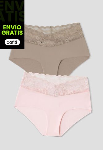 Cachetero Paq X2 Mujer Cafe-Rosa Fi 113600 Formas Intimas