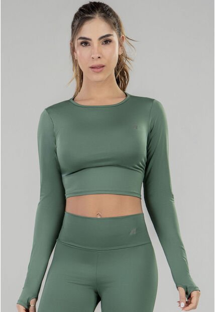Crop Top Mujer Verde Musgo FI 7762