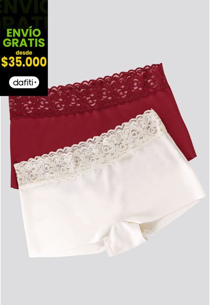 Cachetero Paq X2 Mujer Vino/Marfil FI 75713