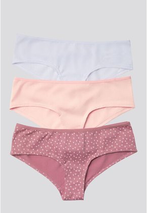 Cachetero Paq X3 Mujer Rosa/Blanco/Estampado FI 96589