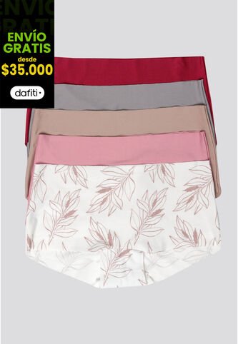 Cachetero Paq X5 Mujer Multicolor FI 89792 Formas Intimas