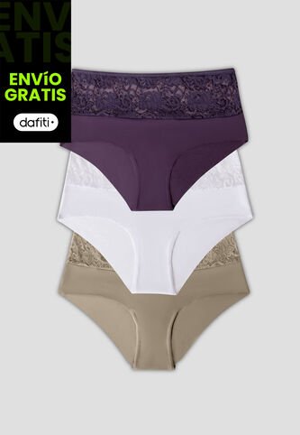 Cachetero Paq X3 Mujer Multicolor Fi 101856 Formas Intimas