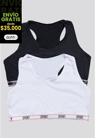 Top Paq X2 Infantil Negro/Blanco FI 87473 Formas Intimas