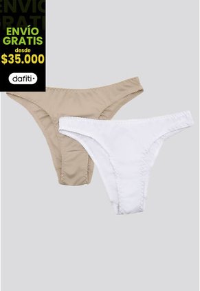 Panty Paq X2 Mujer Blanco/Piel FI 96635